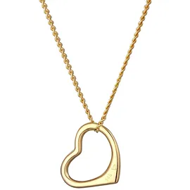 ELLI PREMIUM Kette mit Anhänger Herz Liebe Klassisch Hochwertig 585 Gelbgold