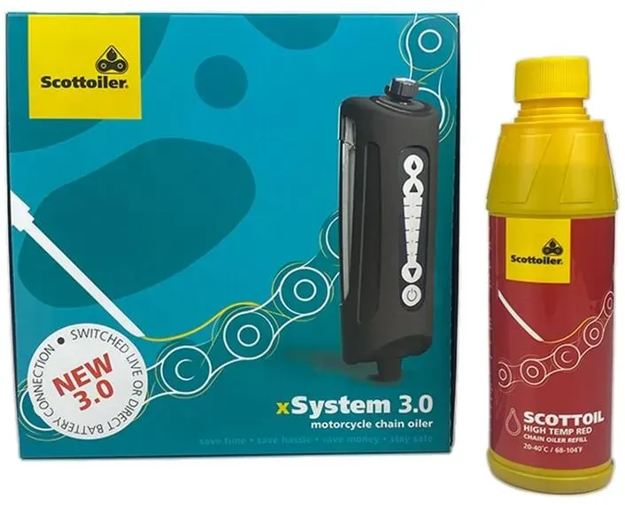 SCOTTOILER Xsystem 3.0 + 250 ml Olie Op hoge temperatuur. Rood