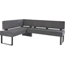 Home Affaire Eckbank HOME AFFAIRE "Oliver mit Metallgestell, Küchenbank", grau (grau, schwarz), B:180cm H:89cm T:140cm, Holzwerkstoff, Massivholz, Polyester, Sitzbänke, Eckbank, verschiedene Bezüge Cord Esszimmerbank OTTOs Choice