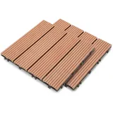 Tolletour Terrassenfliesen Braun  22 Stück (2m2) Klickfliesen In Holzoptik, Wpc Fliese,30 X 30cm