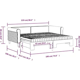 vidaXL Tagesbett 90 x 190 cm Hellgrau