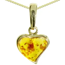 Kette mit Anhänger OSTSEE-SCHMUCK "Ostsee-Schmuck Kette mit Anhänger Herz Kette mit Anhänger Herz" Gr. 42, gold (goldfarben), Halsketten, Damen, 42cm, Gelbgold 333, L: 42cm