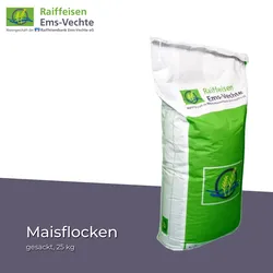 Maisflocken gesackt 25 kg – energiereiches Einzelfuttermittel für Tiere