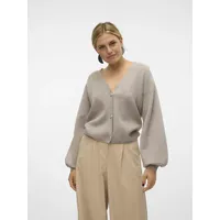 Vero Moda VMGOLD LS V-NECK BUTTON CARDIGAN GA Moon Rock/MELANGE