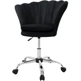 ML-Design Bürostuhl Schreibtischstuhl 360° drehbar mit Rückenlehne, Muscheldesign 68x68 cm Schwarz Metallgestell