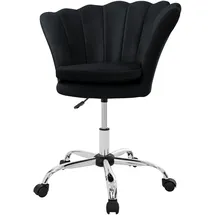 ML-Design Bürostuhl Schreibtischstuhl 360° drehbar mit Rückenlehne, Muscheldesign 68x68 cm Schwarz Metallgestell