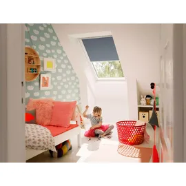 VELUX Verdunkelungsrollo DKL SK06 4581SWL Blaugrau 4581, GGU,Manuell,VELUX,weiße Schiene