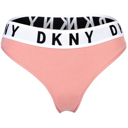 DKNY Damen String - Tanga, Cotton Modal Stretch, Logobund, einfarbig Altrosa XL