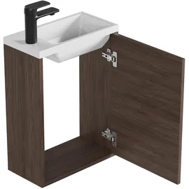 Badplaats Waschbeckenunterschrank Florence 40 x 50 x 22 cm Walnuss/Weiß