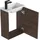 Badplaats Waschbeckenunterschrank Florence 40 x 50 x 22 cm Walnuss/Weiß
