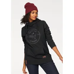 Kapuzensweatshirt, Langarm, figurumspielender Schnitt, aus elastischem Material, Gr. 52/54, schwarz, , 445100-52