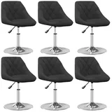vidaXL Esszimmerstühle 6 Stk. Drehbar Schwarz Samt