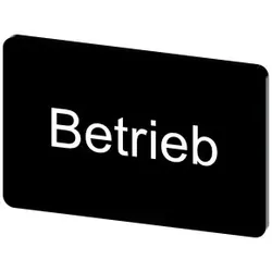 Siemens 3SU19000AD160AP0 Bezeichnungsschild 17, 5x27mm, Schild schwarz, Beschriftung: Betrieb - 10 Stück