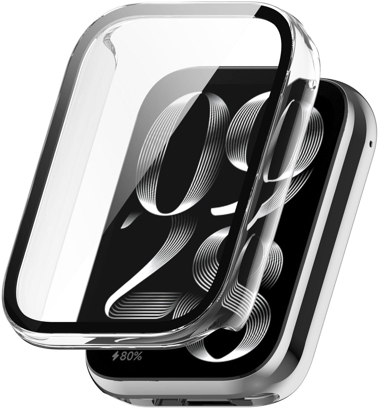 Für Xiaomi Mi Band 8 Pro Kunststoff Smart Watch Hülle Hochwertiges Design Uhren Case Cover mit Schutzglas Transparent