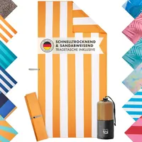 Blumtal Handtuch 90 x 180 cm Gelb/Weiß gestreift
