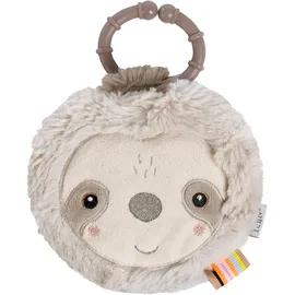 Fehn Greifspielzeug Lazy, Crazy & Pink, Stoffbuch Faultier grau