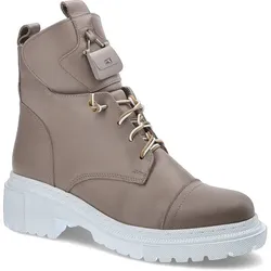 Beige Stiefeletten Armodo Stylische Damenschuhe aus Leder, 39