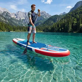 Tectake Stand-Up Paddle Board 288 x 77 x 22,5 cm blau/rot