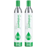 Anstore 2 X CO2 Zylinder, 425g CO2 Flasche Reservezylinder für 60 Liter Sprudel Wasser, Kompatibel mit gängigen Sprudlern Wassersprudler SodaStream (außer QC), Neu & Erstbefüllt in Deutschland