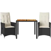 vidaXL Bistro-Set 3-tlg. Schwarz