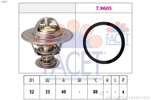 FACET Thermostat, Kühlmittel 78537 für LAND ROVER