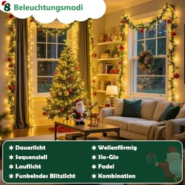 Montegoni LED-Lichterkette 10 m Kunststoff 100 LEDs Warmweiß