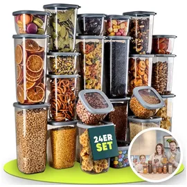 uandu Vorratsdosen Set grau 24-teilig