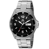 Orient FAA02001B9 Mako II Herren-Armbanduhr, analog, Automatik, von Hand aufziehen, Silber