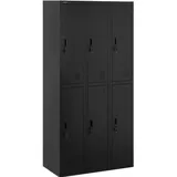 FROMM & STARCK Metallschrank Stahl 90 x 45 x 180 cm schwarz 6 Fächer abschließbar