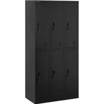 FROMM & STARCK Metallschrank Stahl 90 x 45 x 180 cm schwarz 6 Fächer abschließbar