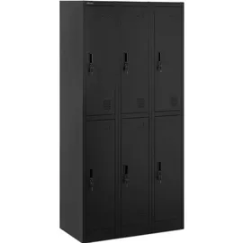 FROMM & STARCK Metallschrank Stahl 90 x 45 x 180 cm schwarz 6 Fächer abschließbar