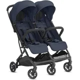 Inglesina Twin Sketch Zwillingskinderwagen, Blau, Ultraleicht und Kompakt, Ideal für Zwillinge oder Geschwister, Hoher Komfort, bis zu 15 kg