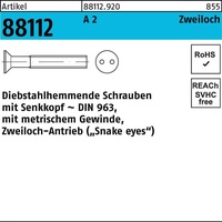 Industrial Quality Supplies DIN 963 Diebstahlhemmende Senkkopfschraube M4x25 Edelstahl