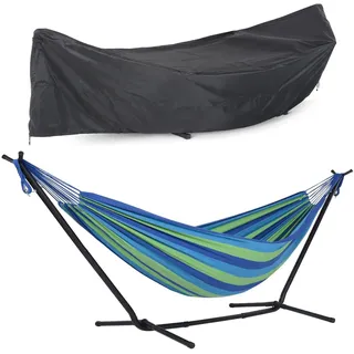 RIUGHJID Garten Outdoor Hängematten Abdeckung Wasserdicht Hängematten Schutzhülle,Geeignet Outdoor für Hängematte und hängematte mit Gestell,Hängematten-Abdeckung(Size:210D-285X17X80cm,Color:schwarz)