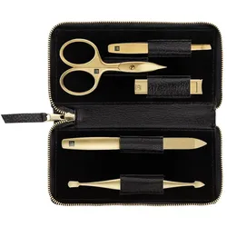 ZWILLING Beauty Maniküre Pediküre Set 5tlg. mit Kompakt-Nagelknipser, Leder, schwarz Nagelschere 