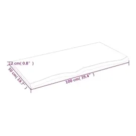 vidaXL Waschtischplatte Hellbraun 100x50x2 cm Massivholz Behandelt