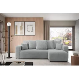 Möbel Kraft Eckcouch Chenille 4-Sitzer Grau