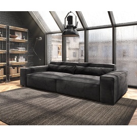 DeLife Big-Sofa Sirpio XL Mikrofaser Schwarz 270x130 cm