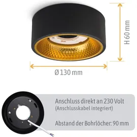 SSC-LUXon OLINO 4er rund schwarz gold GX53