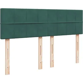 vidaXL Boxspringbett mit Matratze Dunkelgrün 140x200 cm Samt