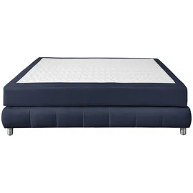 Home Affaire Boxspringbett HOME AFFAIRE "Salo", blau, B:126cm L:206cm, Komplettbetten, Boxspringbett, Ohne Kopfteil, inkl. Topper, auch in Überlänge 220 cm