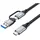 Equip 128432 2-in-1 USB 3.2 Gen 2x2 C auf C/A Kabel, 2,0m, PD100W, 4K/60Hz, 20Gbps, Schwarz