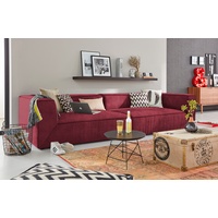 Big-Sofa TOM TAILOR HOME "BIG CUBE" Sofas Gr. B/H/T: 240 cm x 66 cm x 122 cm, Samtstoff TSV, ohne Sitztiefenverstellung, rot (wine red tsv 7) XXL Sofas