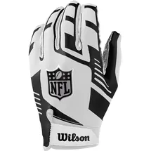 Wilson American Football Receiver-Handschuhe, NFL Stretch Fit Receiver Glove, Weiß / Schwarz