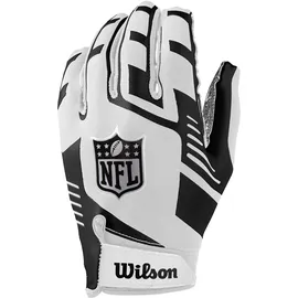 Wilson American Football Receiver-Handschuhe, NFL Stretch Fit Receiver Glove, Weiß / Schwarz
