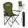 Relaxdays Campingstuhl 2er Set Dunkelgrün/Silber
