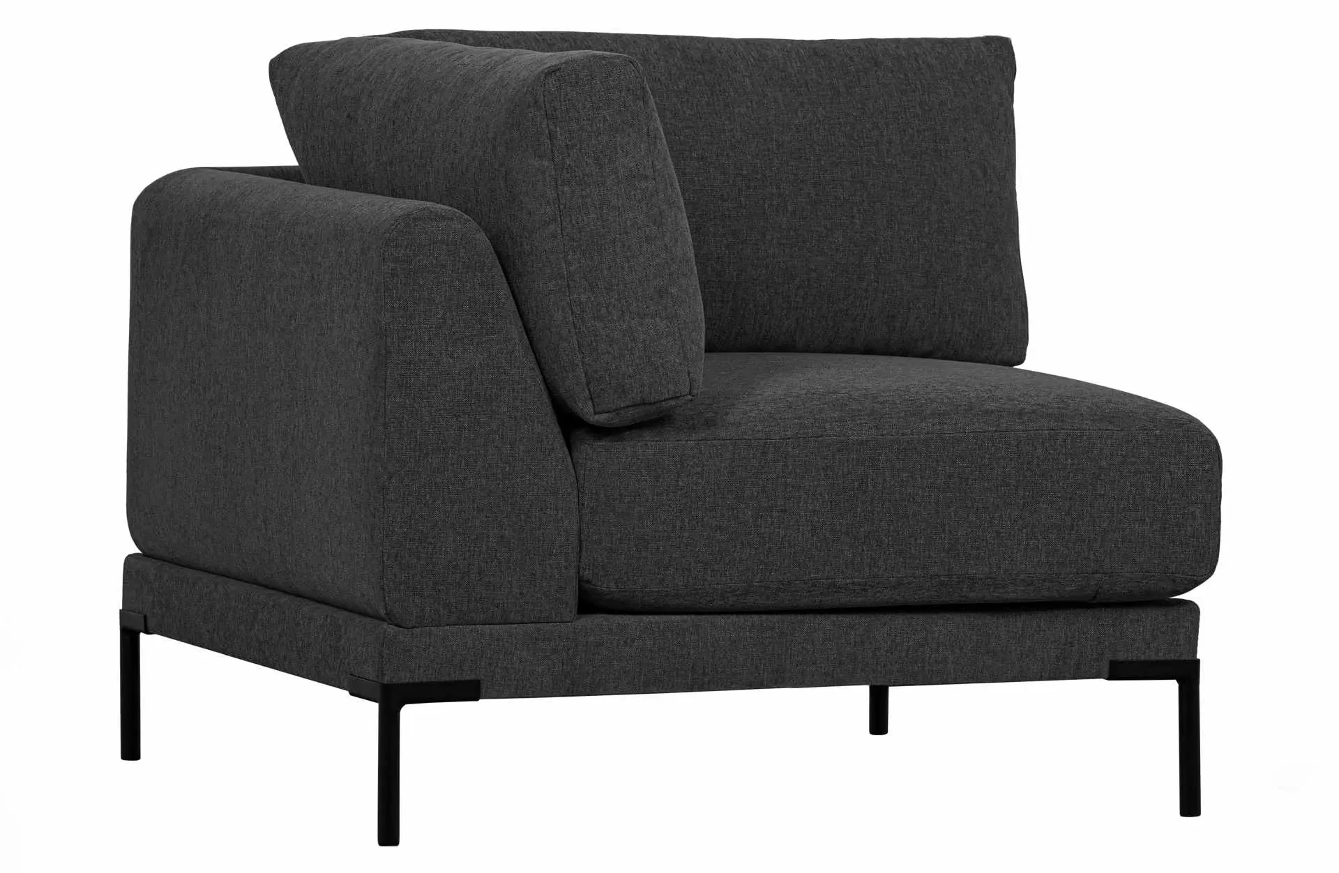 Modulsofa Couple Eck-Element, weicher Melange-Stoff, modern, Dunkelgrau, flexibel kombinierbar