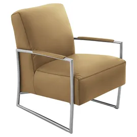 K+W Komfort & Wohnen Cocktailsessel K+W KOMFORT & WOHNEN, gelb (curcuma), B:62cm H:77cm T:83cm, Sessel, Cocktailsessel, mit bezogenen Armlehnen, Gestell in Metall Edelstahloptik