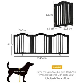 PawHut Hunde-Schutzgitter schwarz Polypropylen B/H/L: ca. 29,5x154,5x61 cm - schwarz