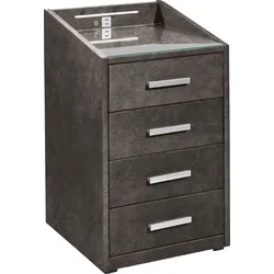 Nachtkonsole ED EXCITING DESIGN "Kallisto", braun, B:47cm H:76cm T:46cm, Sideboards, mit LED-Beleuchtung und USB-Anschluss